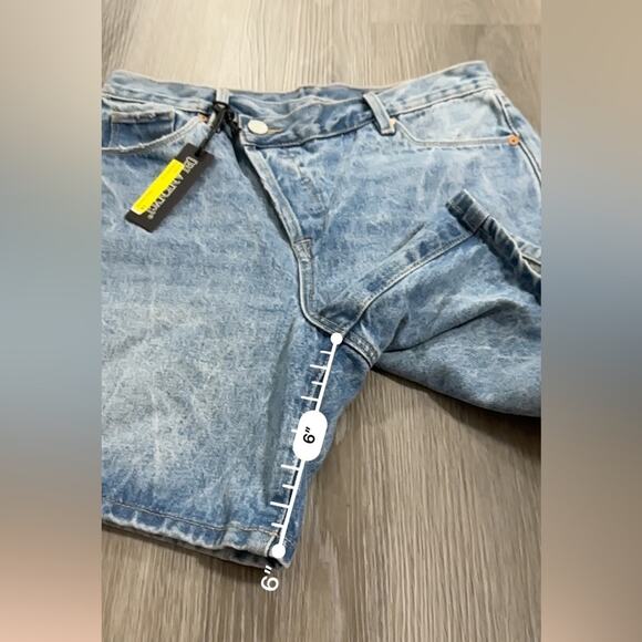 Blank NYC The Warren Overlap High Rise Denim Shorts in Fare Warning Size 28 - Picture 10 of 10